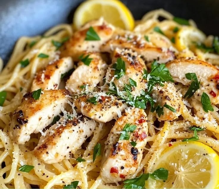 Lemon Garlic Chicken Pasta