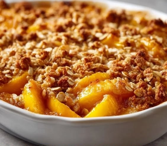 Peach Cobbler with Oatmeal Topping