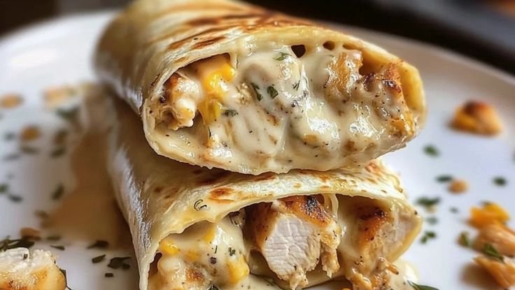 Keto Cheesy Garlic Chicken Wraps