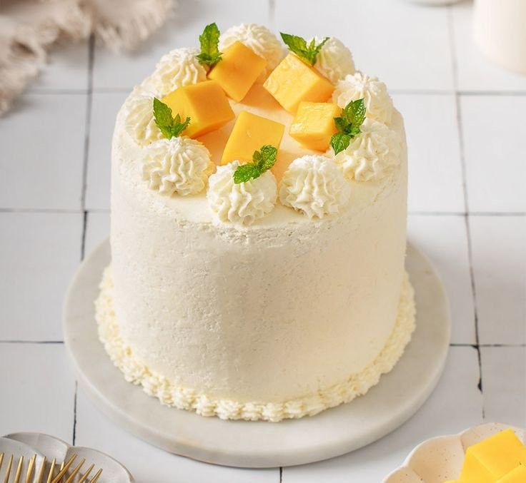 Asian Bakery-Style Mango Cake
