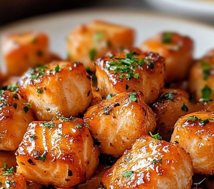 Air Fryer Honey Garlic Salmon Bites
