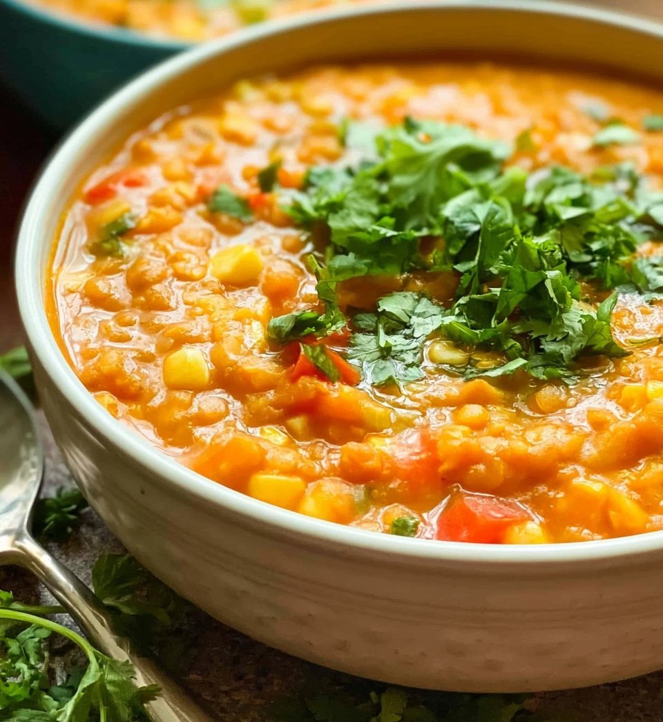 Red Lentil Corn Chowder