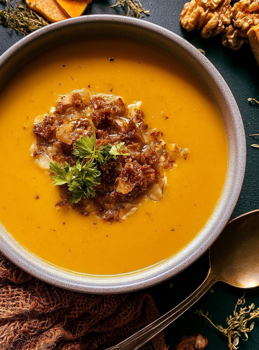 Apple Cheddar Sweet Potato Soup