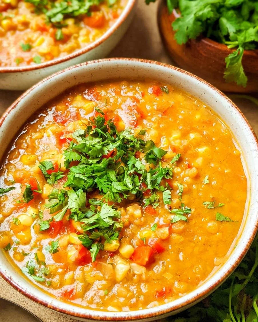 Red Lentil Corn Chowder
