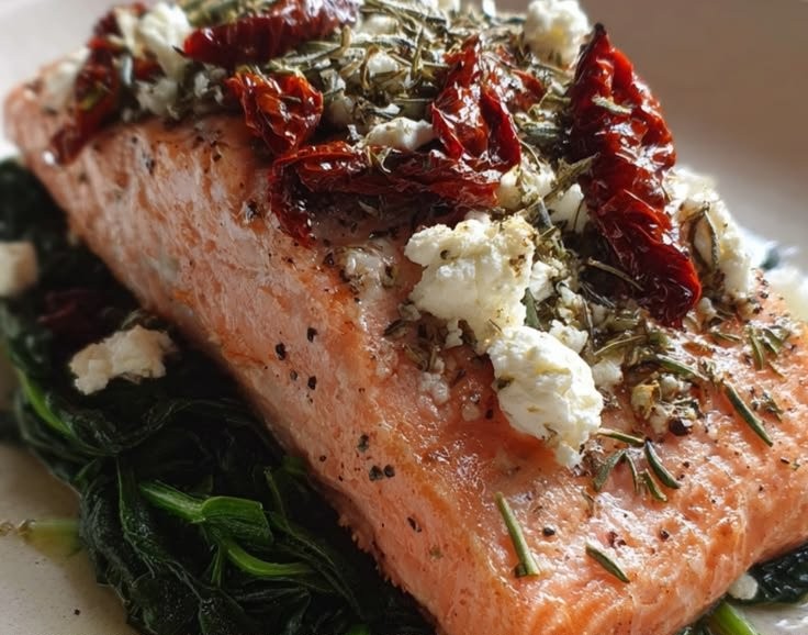 Mediterranean Baked Salmon with Feta