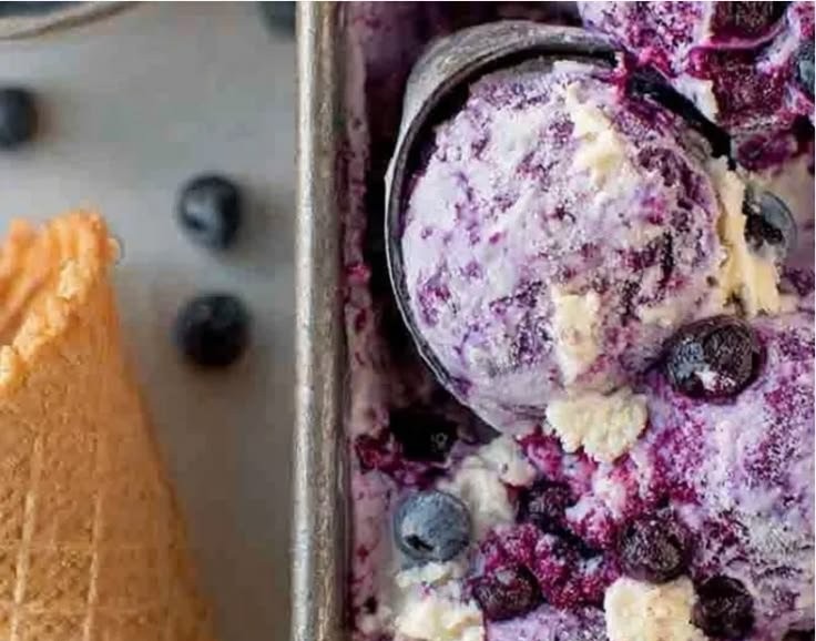 High-Protein Blueberry Cottage Cheese Ice Cream