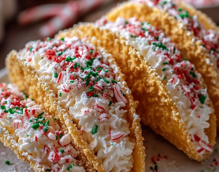 Christmas Cheesecake Tacos