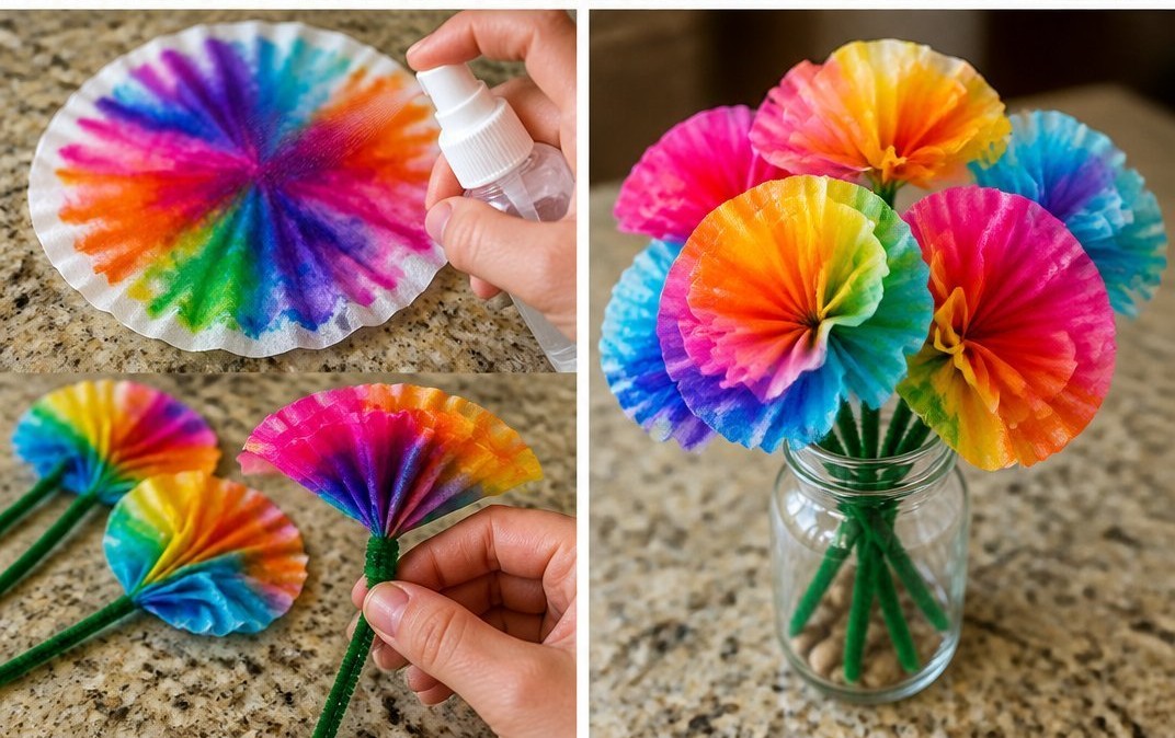Tie-Dye Coffee Filter Flowers Become Calming 6 Tie-Dye Coffee Filter Flowers