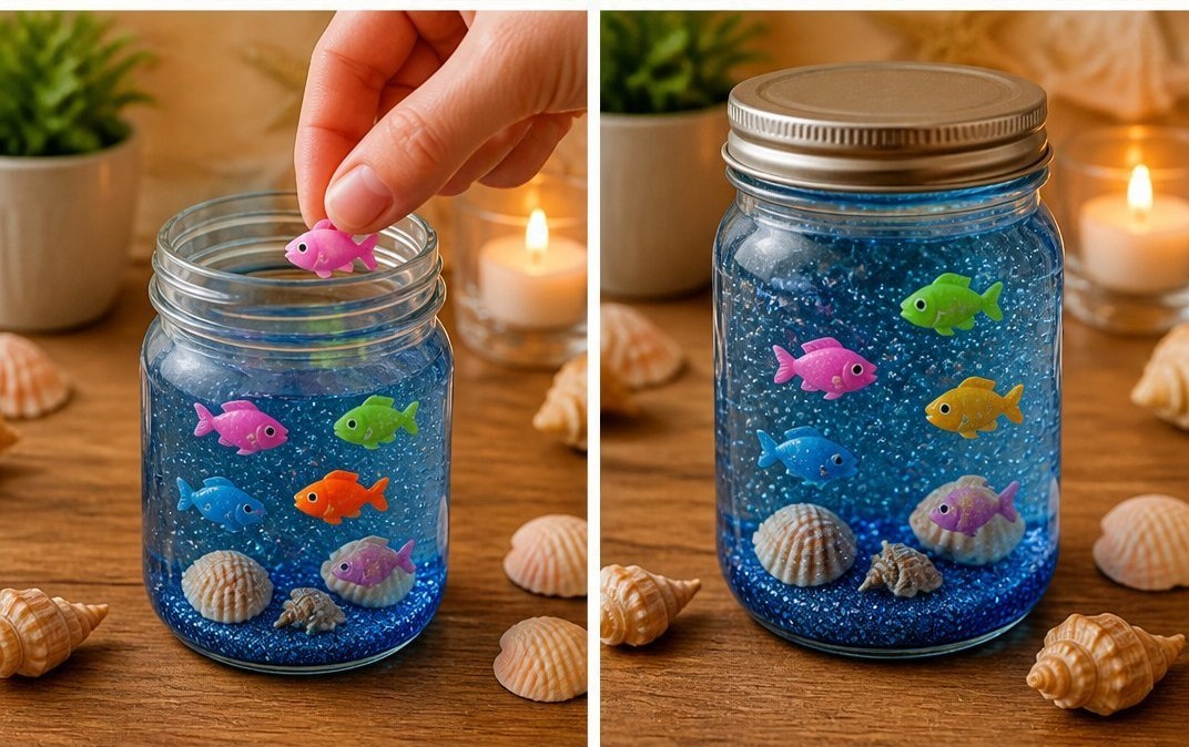 How to Make a Rainbow Ocean Jar At Home