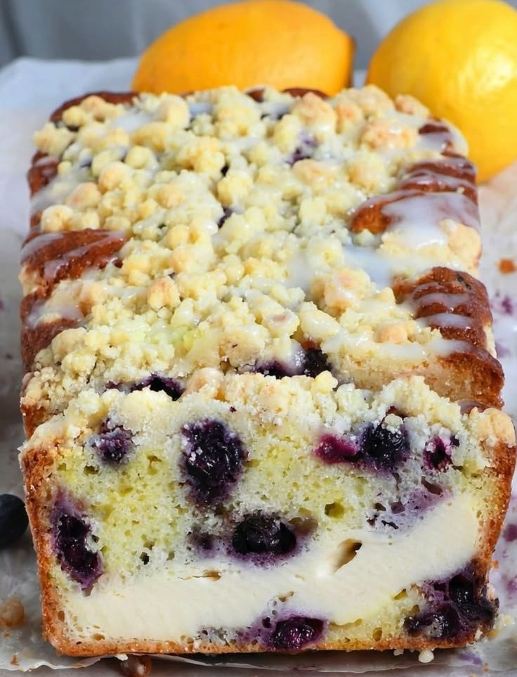 Lemon Blueberry Cream Cheese Bread
