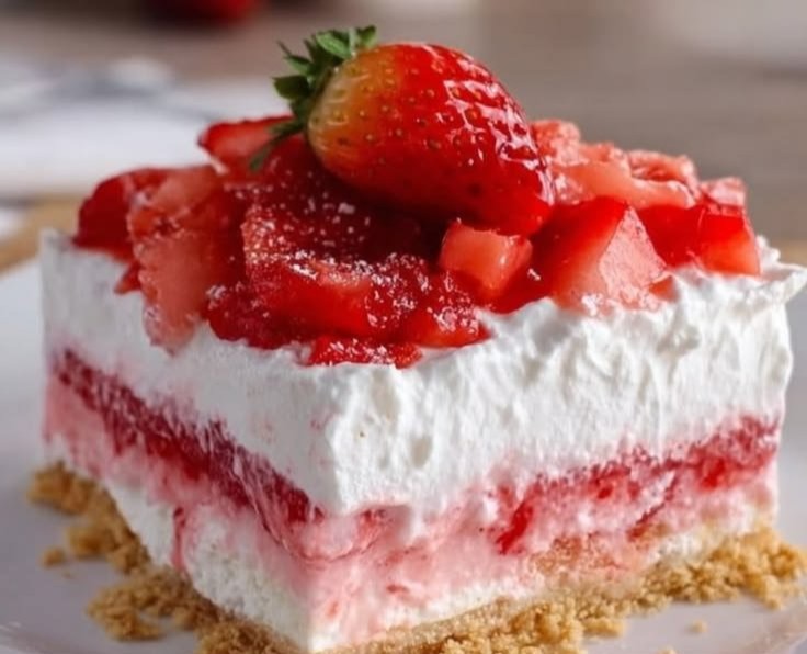 No Bake Strawberry Lasagna