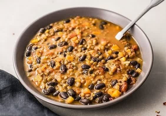 Protein-Packed Black Bean and Lentil Soup