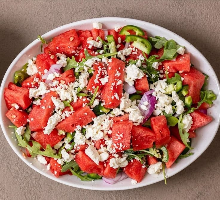 Spicy Watermelon Salad with Hot Honey