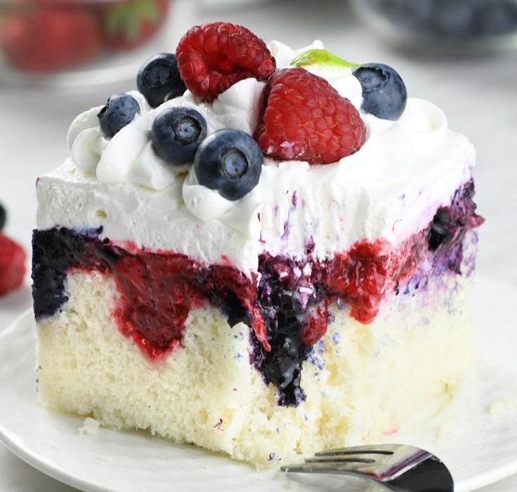 Summer Berry Poke Cake