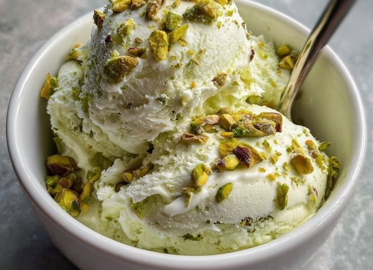 Creamy Pistachio Cottage Cheese Ice Cream