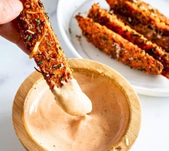 Baked Garlic Parmesan Sweet Potato Wedges