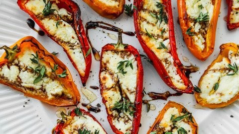 Easy Goat Cheese Stuffed Mini Peppers