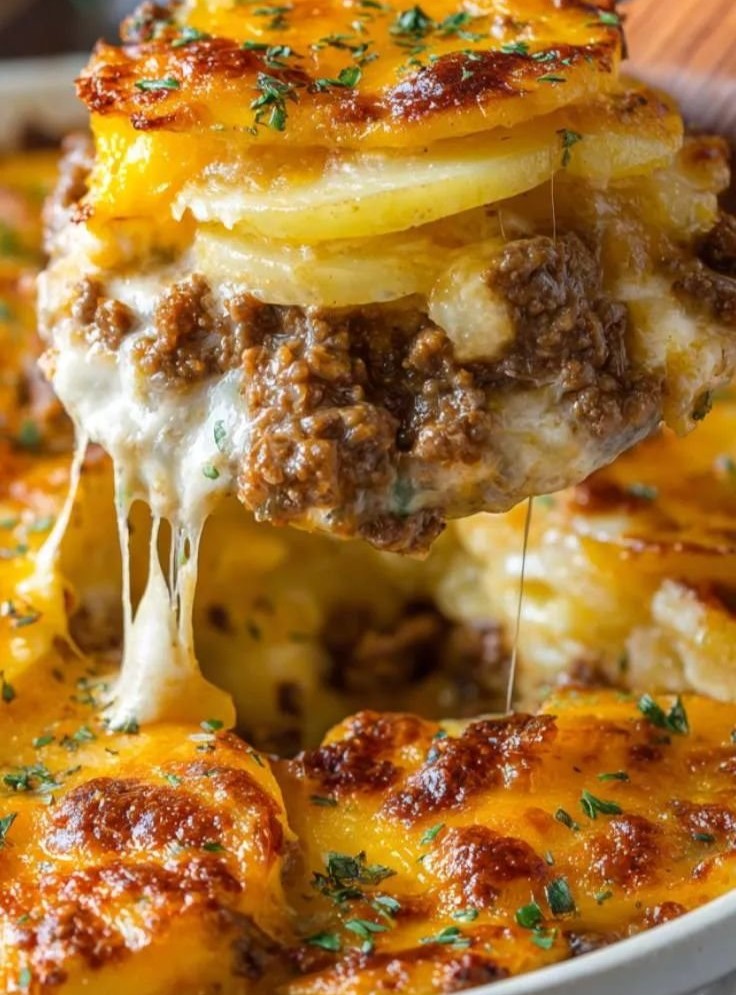 Cheesy Hamburger Potato Casserole