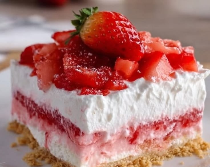 No Bake Strawberry Lasagna