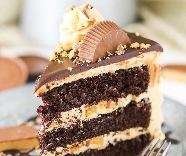 Creamy Peanut Butter Chocolate Cake