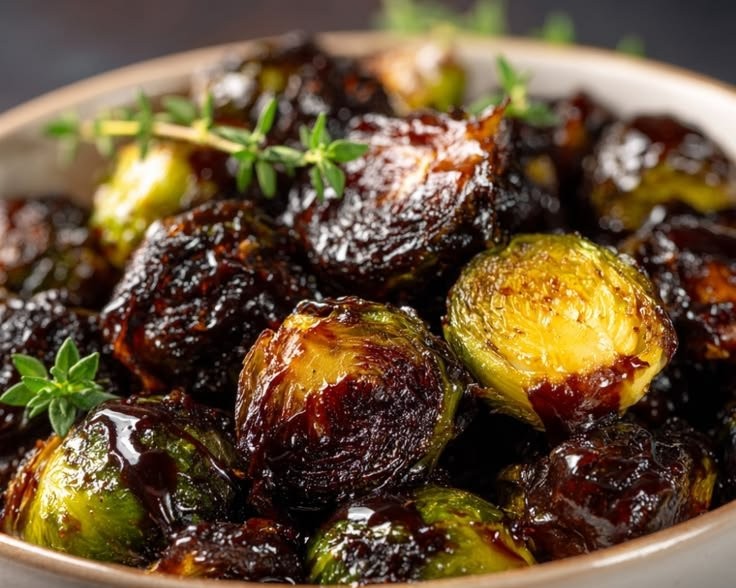 Crispy Brussels Sprouts with Caramel