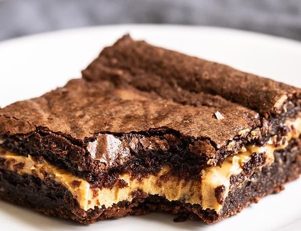 Creamy Peanut Butter Stuffed Brownies