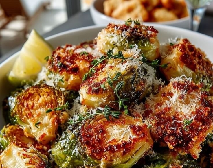 Crispy Parmesan-Crusted Brussels Sprouts