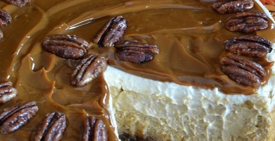 Pumpkin Cheesecake with Pecan Pie