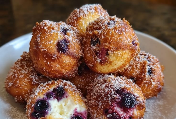 Air Fryer Blueberry Donut Holes