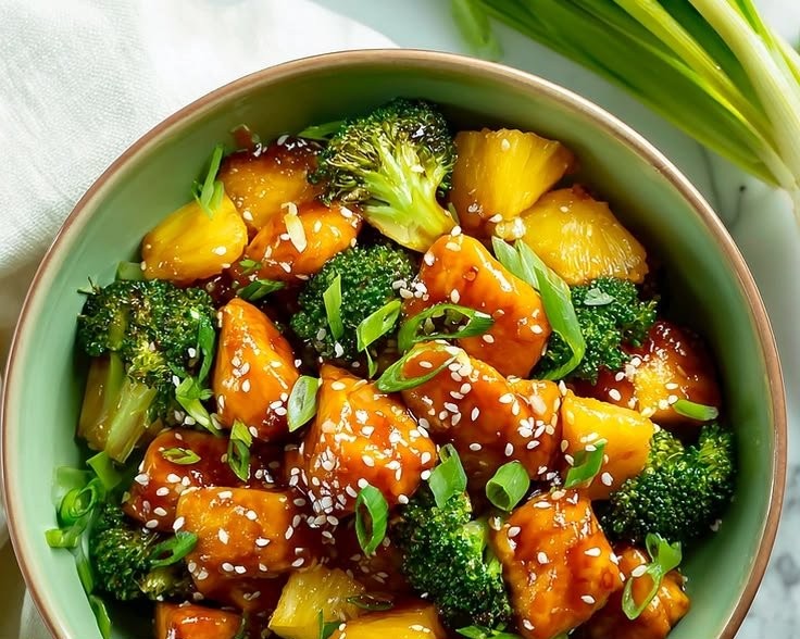 Teriyaki Sheet Pan Pineapple Chicken and Broccoli