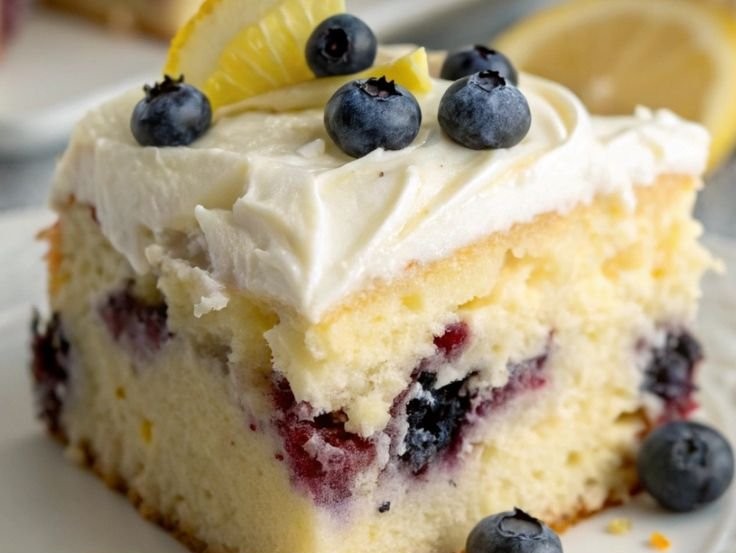 Blueberry Lemon Poke Cake