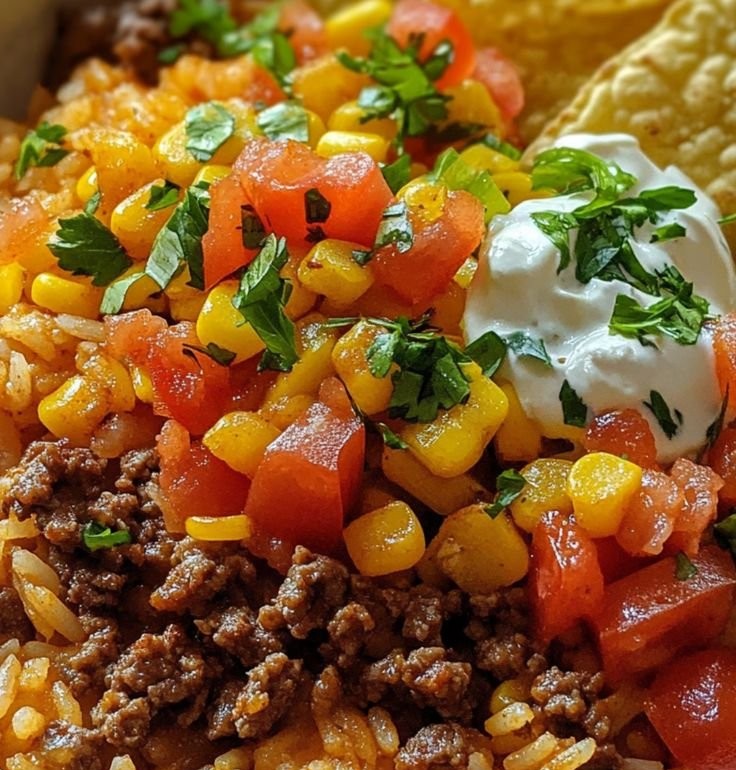 Taco Rice Bowl with Doritos