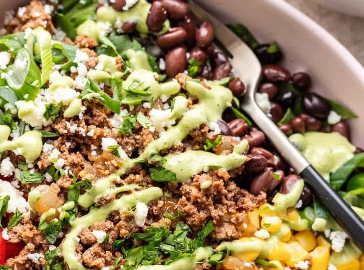 Ground Beef Taco Salad Bowls