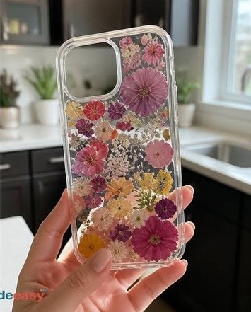 Einfache Anleitung zum Herstellen einer gepressten Blütenhandyhülle zu Hause ❤️