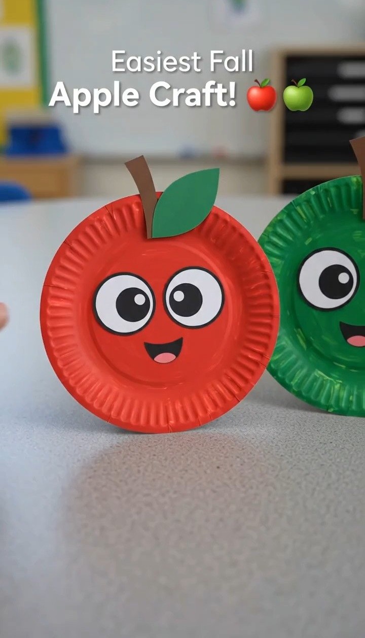 Papierplatten-Apfel-Handwerk verwandelt alltägliche Papierplatten in bunte, apfelthematische Kreationen, die perfekt für Kinder sind ✨ Speicher dieses Projekt!
