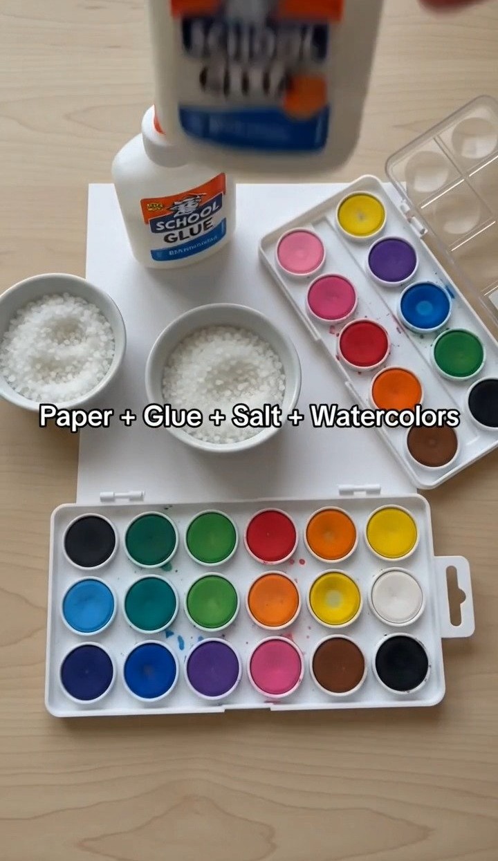 Dreidimensionale Salzmalerei schafft farbenfrohe, strukturierte Kunstwerke mit atemberaubenden erhöhten Designs ✨ Eine kreative Kunstaktivität für Kinder. Speichern Sie dieses Projekt! #SaltPainting #KidsArt #CreativeKids #DIYF