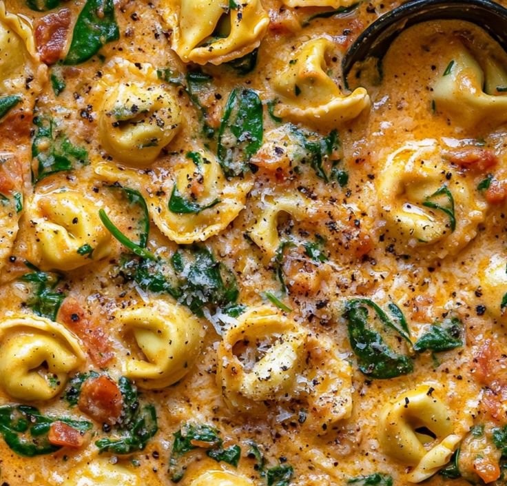 Creamy Spinach Tomato Tortellini