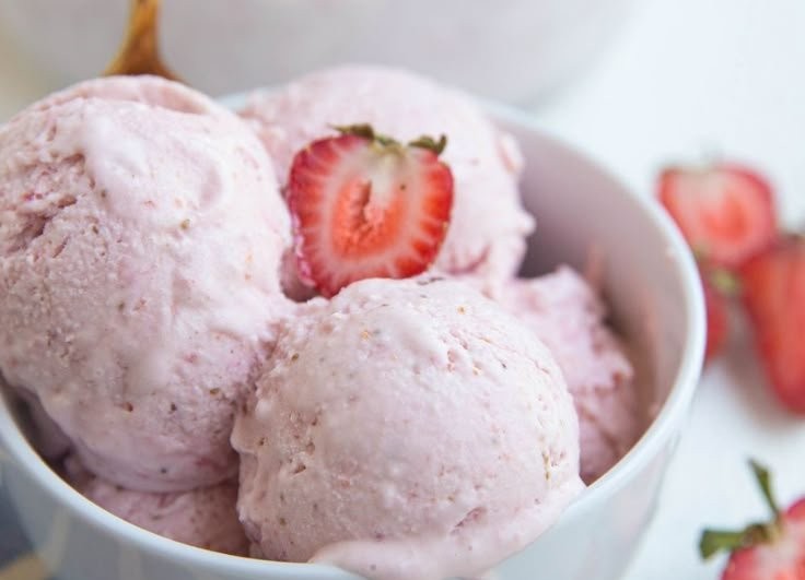 Easy 3-Ingredient No-Churn Strawberry Ice Cream