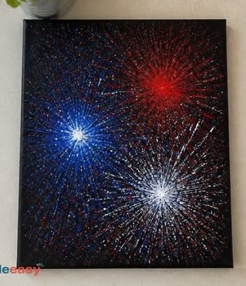 Einfache Anleitung zur Herstellung einer Feuerwerks-Splatter-Leinwand zu Hause ❤️
