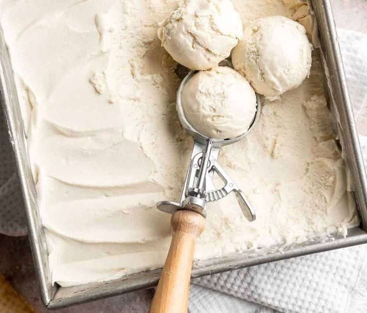 No Churn Vanilla Ice Cream with Strawberry Jam and Toasted Peanuts