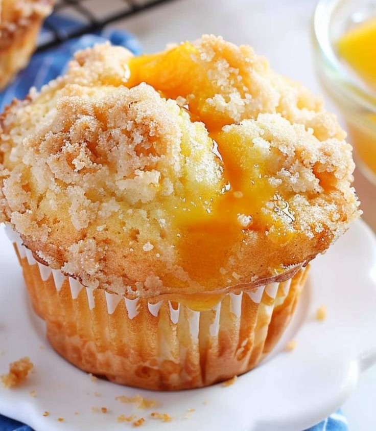 Homemade Peach Cobbler Muffins