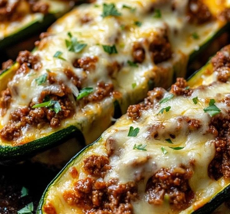 Ground Beef Zucchini Boats