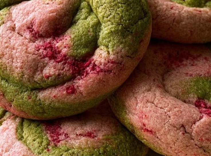 Strawberry Matcha Cookies