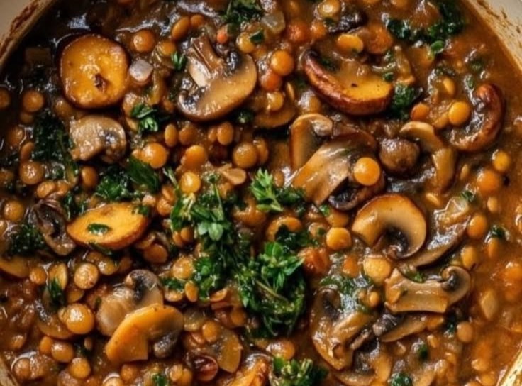 Vegan Mushroom Lentil Stew