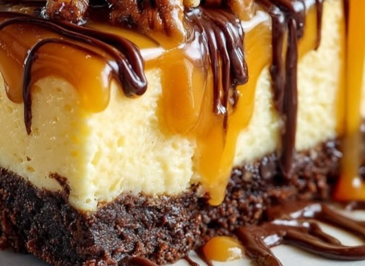 No Bake Turtle Cheesecake