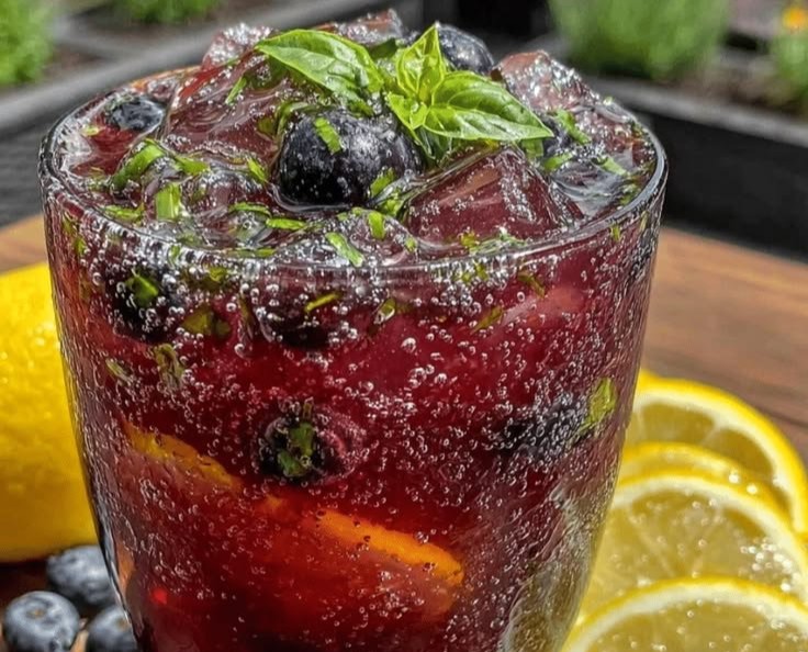 Blueberry Lemonade with Basil