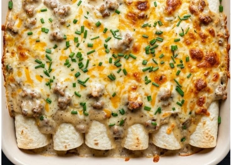 Delicious Breakfast Enchiladas with Sausage Gravy