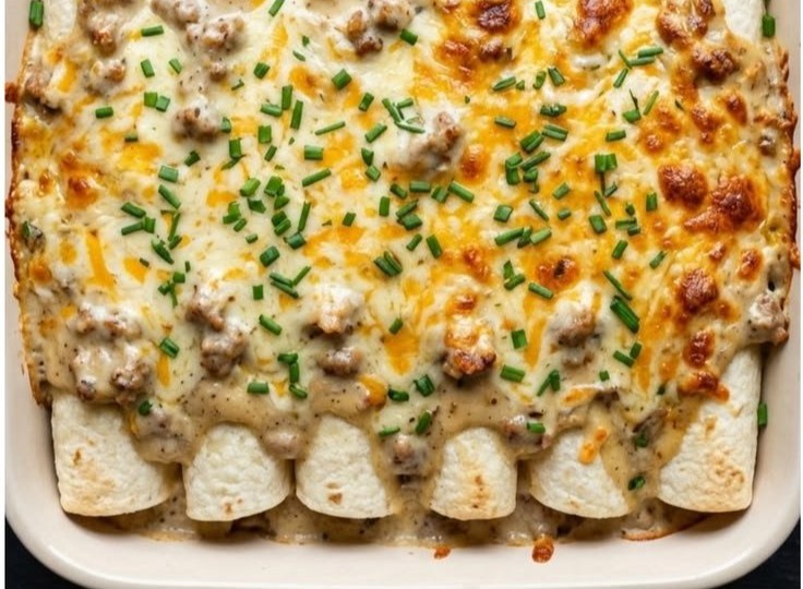 Delicious Breakfast Enchiladas with Sausage Gravy