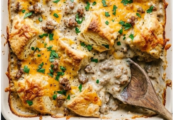 Biscuits and Gravy Casserole