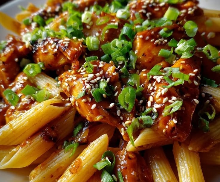 Sticky Honey Chili Garlic Butter Chicken Penne